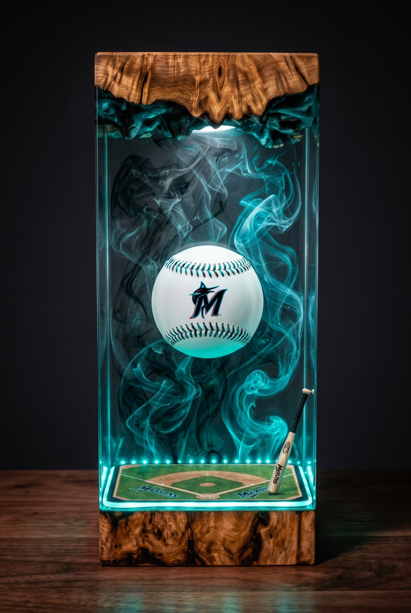 Miami Marlins MLB Resin Lamp